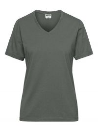 Dunkelgraues V-Shirt Damen
